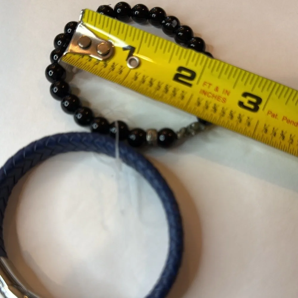 Men’s Blue and Black Jewelry Bracelet Set New no tags